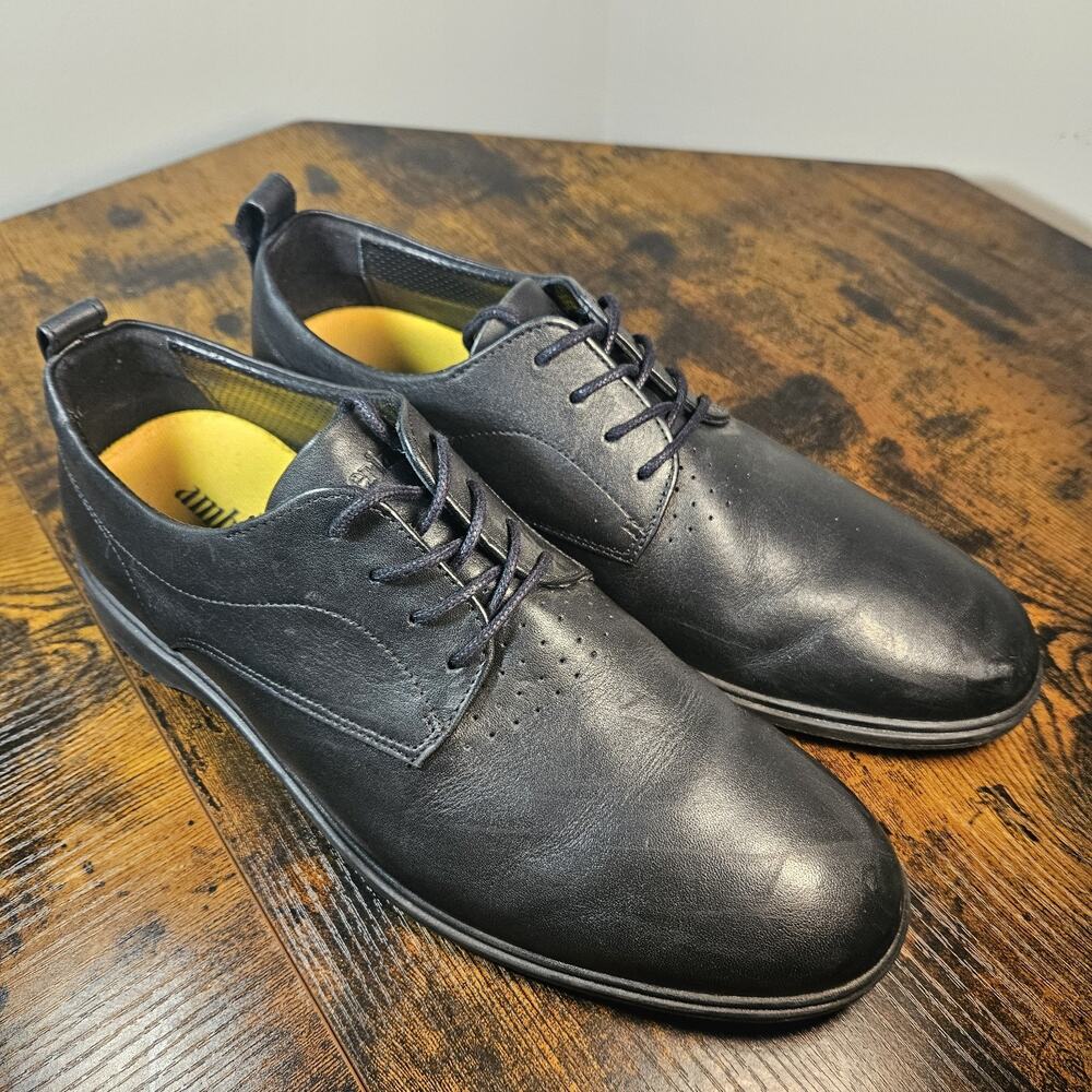 Amberjack Mens The Original Derby Oxfords Shoes Black Leather Hybrid Size 10.5